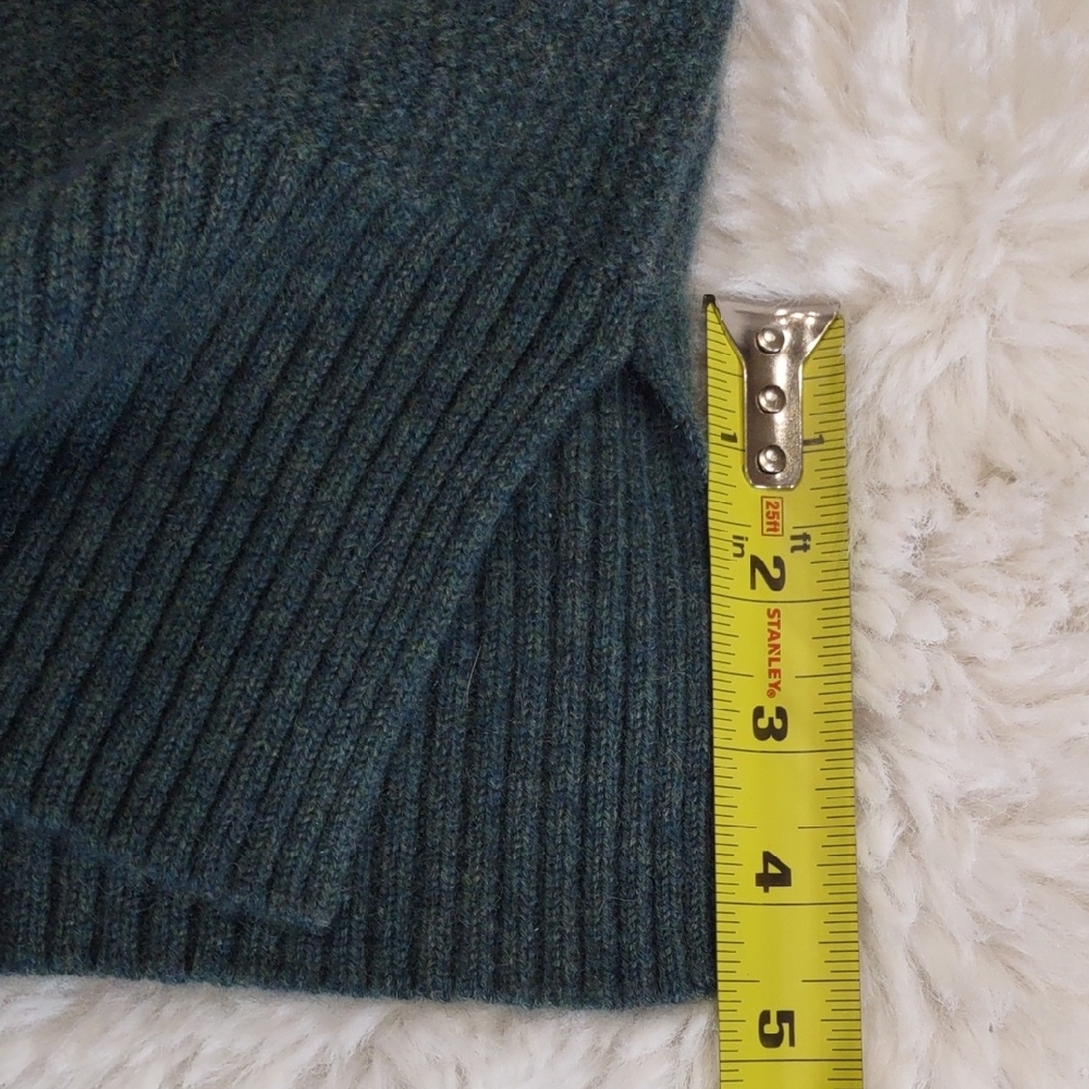 CYNTHIA ROWLEY 100 % CASHMERE Cozy Green Turtleneck Sweater - Picture 16 of 17